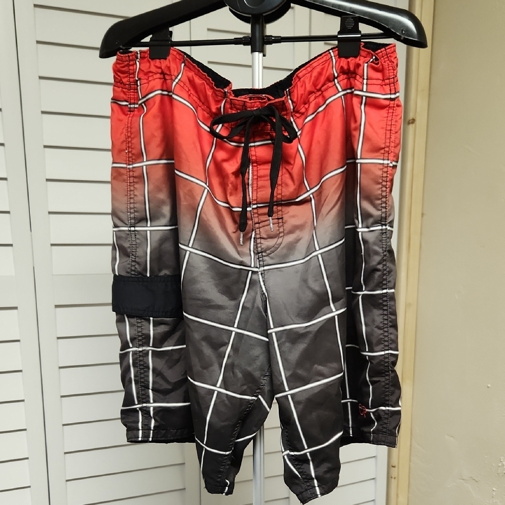 Stylish Red and Black Men's Shorts